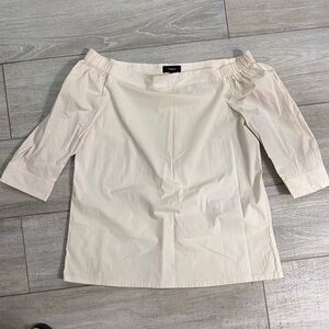 Theory Beige Off-Shoulder Women's Top